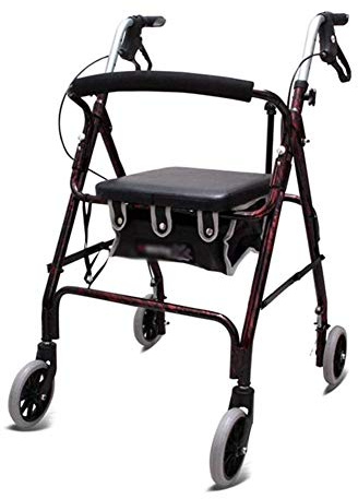 Rollator Walker mit Sitz, Faltbarer Rollator Drive Gehhilfen Räder Lauflernhilfe mit Doppelbremssystem, Medizinischer Rollator Höhenverstellbar für Senioren