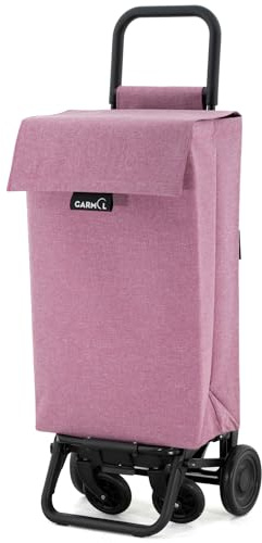 GARMOL Carro de la Compra Plegable 48 Litros | Carro de la Compra 4 Ruedas Gran Capacidad | Carrito Compra Plegable Color Fucsia