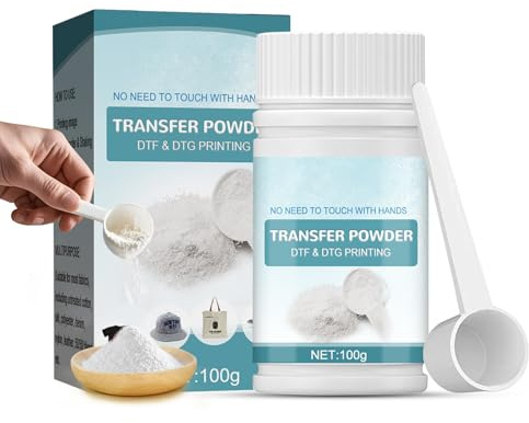 Allisway DTF Powder, DTF Pulver, Pulver Schmelzkleber, Transferpulver für DTF-Drucker, Zur Verwendung Auf Hemden, Hüten, Taschen, T-Shirt, Handyhüllen, Realistische und Leuchtende Farben, 100g