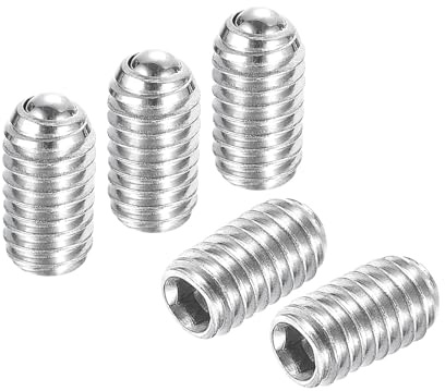 QUARKZMAN Kugelspitze Madenschrauben 15 Stück Kugelkopf-Stellschraube, M4 x 8mm 304 Edelstahl Metrische Feder Sechskant Schraube