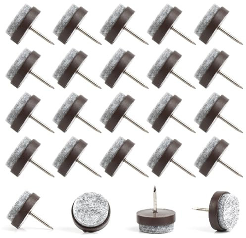 TMBMLPP 50 tornillos deslizantes de fieltro, 22 mm de fieltro para sillas, deslizadores de fieltro con tornillo, protectores para patas de muebles de fieltro para laminado, parqué, sillones