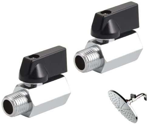 OHREN 2 pezzi rubinetto a sfera 1/2 pollice mini, di arresto 1/2 pollice IG x AG, valvola in acciaio al carbonio, rivestimento in nichel perlato anticorrosione, resistenza termica e alla pressione