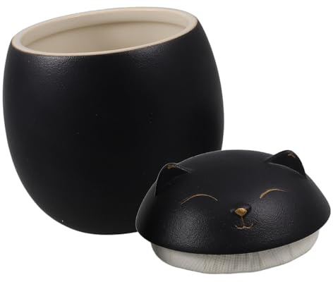 Alipis Cat Tea Canister Ceramic Airtight Jar for Loose Tea Cute Decorative Kitchen Storage Lid for Cat Biscuit Storage in Home
