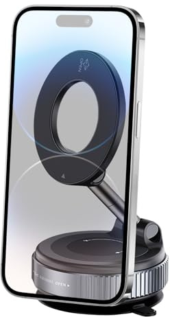 Pruojhw Support de téléphone sous vide, aimant à ventouse, réglable à 360 °, support de téléphone magnétique, taille de poche, 2800 gF, accessoires automobiles les plus puissants