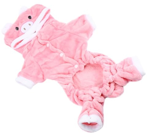 GLEAVI Winterkleidung Bequem und Einfach Anzuziehen Rosa Hundekostüm aus Weichem Korallfleece für Haustiere für Welpen und Hunde Partys