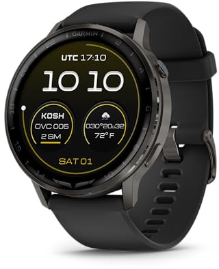 Garmin D2 Air X15, Smartwatch Aviator touchscreen con GPS, tempo di aviazione, torcia, caratteristiche di salute e benessere e altro, ardesia con cinturino in silicone nero