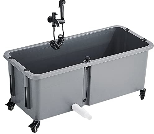 Mehrzweck-Standwaschbecken mit Armatur und Abflussrohr, Wäschewanne für Außenhöfe und Badezimmer