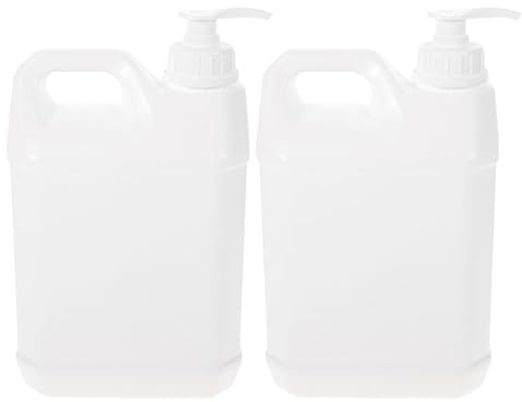 Alipis Lot de 2 Bouteilles Vides pour Shampoing 3L en Plastique Blanc Lacté Pompe à Pression Distributeurs Étanches Rechargeables pour Lotion Gel Savonnette Liquide Usage Quotidien