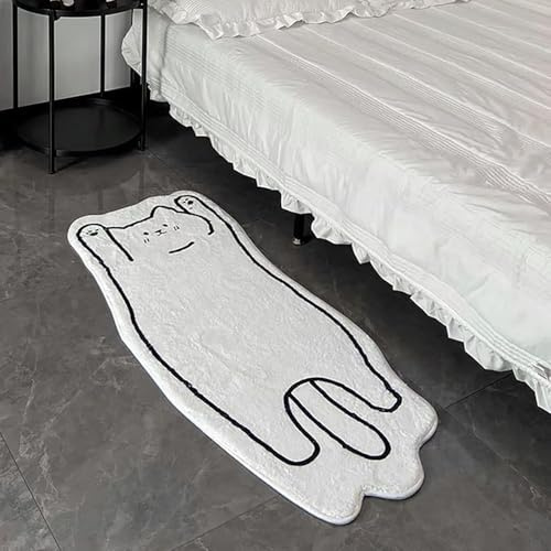 PEINIQULL Fußmatte Katze Katzenteppich Waschbar, Niedlicher Teppich, Lustige Cartoon-Teppiche, Schlafzimmer Badezimmer, Raumdekoration, Hund, Mädchen, Kinder