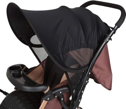 LIHAO Pram Sun Shade Cover Universal Baby Sunshade UPF 50+, Black