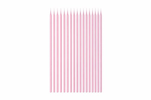 Candeline Lunghe di Compleanno, Multicolore, 24 Pezzi (rosa)