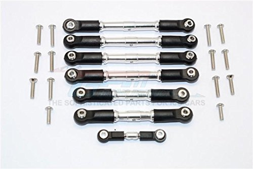GPM RACING Traxxas Slash 4X4 & Telluride 4X4 Aluminum Completed Turnbuckles With Plastic Ball Ends - 7Pcs Set Silver