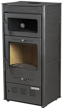 Holzofen Rose mit Ofen KW 10, Bio EEK A + Klasse Eco Heizung und nachhaltige bioclimatismo, Farbe Silber