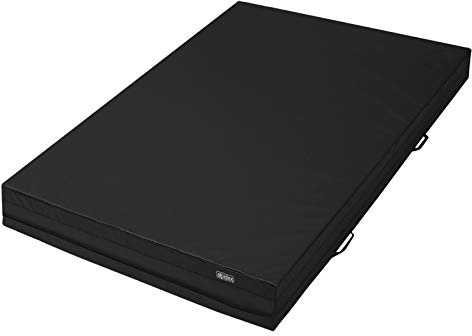 ALPIDEX Weichbodenmatte Matte Turnmatte Fallschutz 200 x 100 x 20 cm mit Anti-Rutschboden und Tragegriffen, Farbe:Schwarz