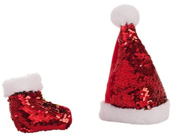 Creaciones Llopis Weihnachtsmannmütze mit Pailletten, 18 cm