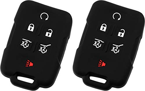 KeyGuardz Keyless Entry Remote Car Smart Key Fob Shell Cover Protective Case for Chevy Tahoe Suburban Yukon (Pack of 2)