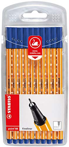 STABILO Fineliner Point 88 (Blau, 1x 10er Pack)