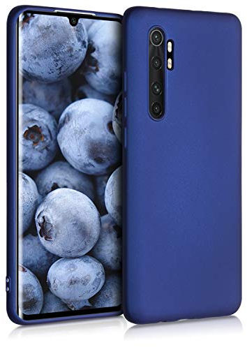 kwmobile Case kompatibel mit Xiaomi Mi Note 10 Lite Hülle - Schutzhülle aus Silikon metallisch schimmernd - Handyhülle Metallic Blau
