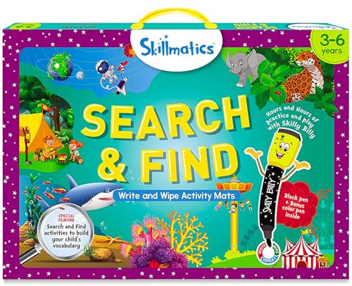 Skillmatics Search and Find Educational Game - Reusable Preschool Learning Activities, Builds Vocabulary, Christmas Toys, Art & Crafts, Gifts for Toddlers & Kids of Ages 3, 4, 5, 6