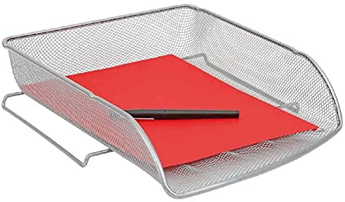 ALBA Lot de 3 Corbeilles à courrierMESHFRA A4 fil métal gris argent