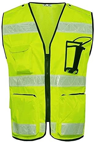LYDHDY Warnjacke Jacke Herren-Sicherheitsjacke Sicherheitsweste für Nachtlauf Wandern Radfahren Gehen Joggen für Männer Frauen Kinder Hochsichtbare Weste (Color : Fluorescent Yellow, Size : XXL)