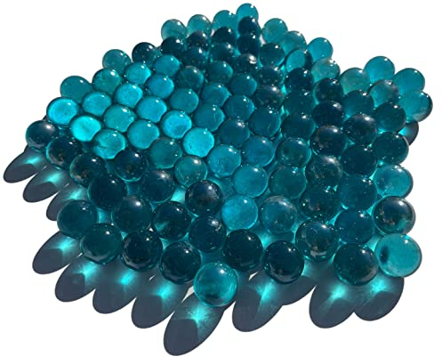 FAIRY TAIL & GLITZER FEE Glaskugeln Durchsichtig Türkis Blau 16mm 500g Murmeln Murmel Dekokugeln Glas Kugel