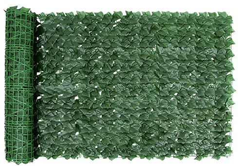 XIANNVV Künstliche Efeu Garten Sichtschutz, 1 x 3 M Balkon Blätter Zäune Sichtschutz, Kuenstliche Hecken Zaun und künstliche Efeu Blatt Dekoration für Weinblatt-Dekoration, Wandzaun, UV-beständig
