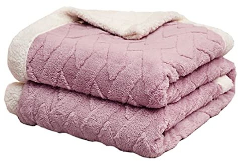 Hayisugal Flauschige Sherpa Kuscheldecke - hochwertige Schafdecke, super weiche Fleecedecke als Sofadecke, Tagesdecke oder Wohndecke Couchdecke Sofa überwurfdecke, Lila, 150 x 200cm