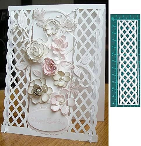 Stripe Grid Border Cutting Dies for Card Making， Cutting Dies Cut Stencils for DIY Scrapbooking Photo Album Decorative Embossing Paper Dies for Card Making Templated…