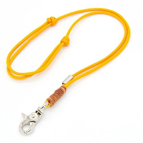KENSONS for dogs PFEIFENBAND | Gold-Gelb | verstellbar | Umhängeband mit kleinem Karabiner für Hundepfeife oder Schlüssel | Schlüsselband | Keychain | handgefertigt