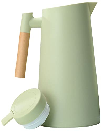Didiseaon Insulated Vacuum Glass Liner Water Jug with Handle 4-Cup Capacity Hot and Cold Drink Bottle for Home Camping Use, Green