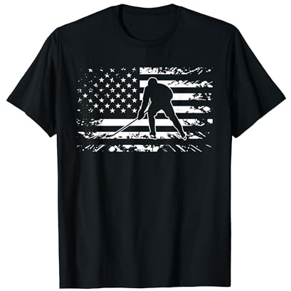 Hockey USA Bandiera americana Maglietta