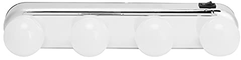 Yosoo Health Gear 4-LED-Make-up-Kosmetikspiegel-Beleuchtungsset mit 4 Dimmbaren Glühbirnen, Einsteckbarer Flexibler Beleuchtungsstreifen für Badezimmerwand- oder Schminkspiegel, Tageslicht