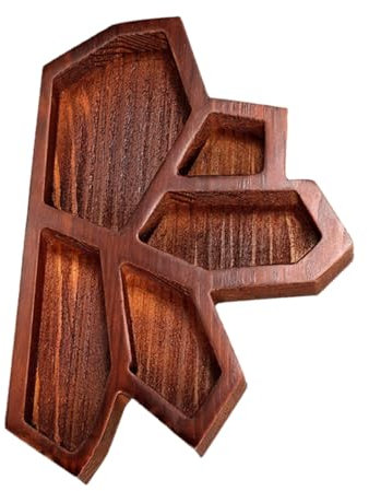 GOOHOCHY Anzeigeplatte Kristallförmiges Tablett Präsentationstablett aus Holzkristall Kristall-Display-Tablett Schmucktablett Holztablett Perlentafeln für Schmuck Kristallplatte hölzern