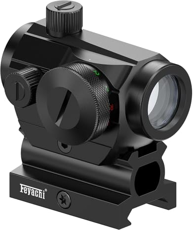 Feyachi RDS-69 Grün und Red Dot Visier 4 MOA Rotpunktvisier Gewehr Zielfernrohr Airsoft Visier mit Riser Mount für Jagd, Softair und Armbrust