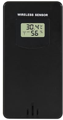 EBAYTV Orologio meteorologico digitale Stazione Meteo Multifunzione Sveglia Termometro Igrometro Touch Screen Sensore Wireless Alba Tramonto Igrotermografo (Color : Black Sensor, Size : 1)