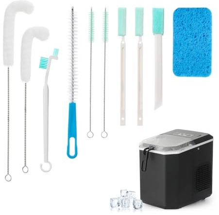 AIEVE Ismaskin rengöringsborste set, 10 st ismaskin rengöringsverktyg kit med skåra rengöringsborste och skrubbsvamp