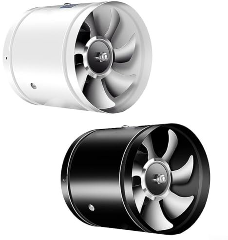 ReachMall 220V 7 Inch Two Way Air Supply Kitchen Fan, Round Tube Exhaust Pipe Fan, Kitchen Air Supply Exhaust Fan, For Bathroom, Kitchen(black)