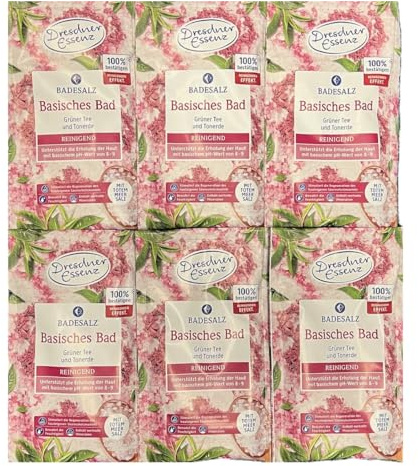 6er Pack Dresdner Essenz Pflegebad Basisches Bad 6 x 60 g Badezusatz vegan