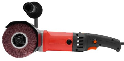 Elektrische Metallbürste mit Rad mit 6 Geschwindigkeitsstufen zum Polieren, Schleifen und Reinigen von schmutzigen Oberflächen. Für Zuhause, Autoreparatur, Werkstatt (rot und schwarz)