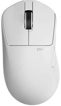 Pulsar Gaming Gears X3 Souris de Jeu sans Fil, Ultra légère (55 g), Hybride Ergonomique, commutateur Optique, 32 000 DPI, 750 IPS, capteur XS-1, Compatible 8K (gaucher, Taille M, Blanc)