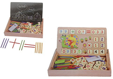 CT Montessori Mathe Spiel Lernbox mit Multifunktionen Zahlen Rechnen Lernuhr