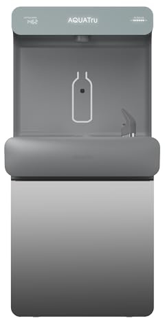 AquaTru Pro Bottle Filling Station with Water Fountain - Wall Mounted - High Capacity 9.5 GPH Cooling - Touch-Free Dispenser & Filter Monitor - NSF Certified - Ideal for Schools, Offices & Gyms