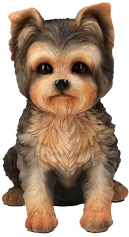 Yorkshire Terrier Dekofigur – Yorkie Welpenfigur, Hundefigur, Tierfigur, Hund Figur Statue, 15 cm Höhe