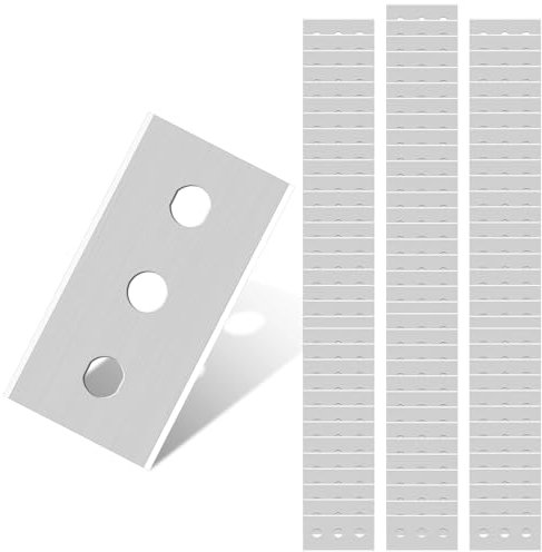 Flintronic 90 Pezzi Lame di Ricambio per Raschietti, per da 45mm Raschietti, Lame a in Acciaio Inox, per Pulito, per Vetro per Cucina e casa, Colla, Colore, Decalcomanie, Piano Cottura e Forno