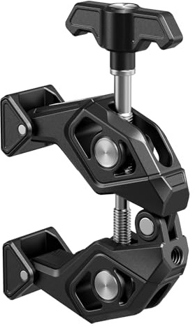 SMALLRIG Crab-Shaped Super Clamp with Swivel Tip & 1/4-20 Expansion Holes, Max Clamping 50mm (2) for Camera Mounts, Tripod Accessories, Round Tube/Flat Surface, 5319