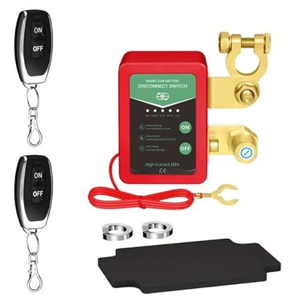 Mtchavno Stacca Batteria per Auto 12V 240A, Interruttore di Isolamento della Batteria Staccabatteria Automatico Antifurto Auto Senza Fili con Telecomando per Auto RV ATV Camion Barca Trattore