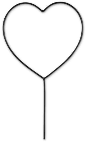 matches21 HOME & HOBBY Metall-Herz Ø 30 cm schwarz mit Stiel zum Stecken als Draht-Herz Blumenstecker