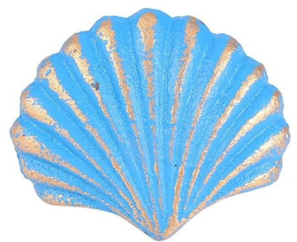 POPETPOP Cast Iron Mediterraner Möbeknauf Mit Muschelmotiv Langlebiger Schubladengriff Vintage-stil Einlochmontiert Für Küchenschrank Kommode Kinderzimmer Blau