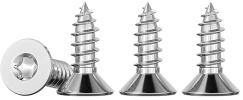 Drenky 50 Piezas M5 X 10 Tornillos Para Madera Torx Acero Inoxidable 304 Tornillos Inox Autorroscantes Cabeza Plana Rosca Completa Universales Roscachapas, TX25